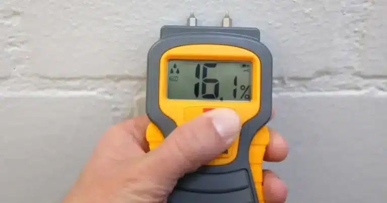 Why Mold Can Continue Growing Long After a Water Leak Is Fixed Professional inspector identifying hidden moisture in wall cavity using moisture meter