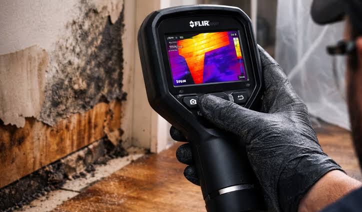 Why Mold Can Continue Growing Long After a Water Leak Is Fixed Thermal imaging identifying hidden moisture conditions during mold inspection at Freeport, FL home